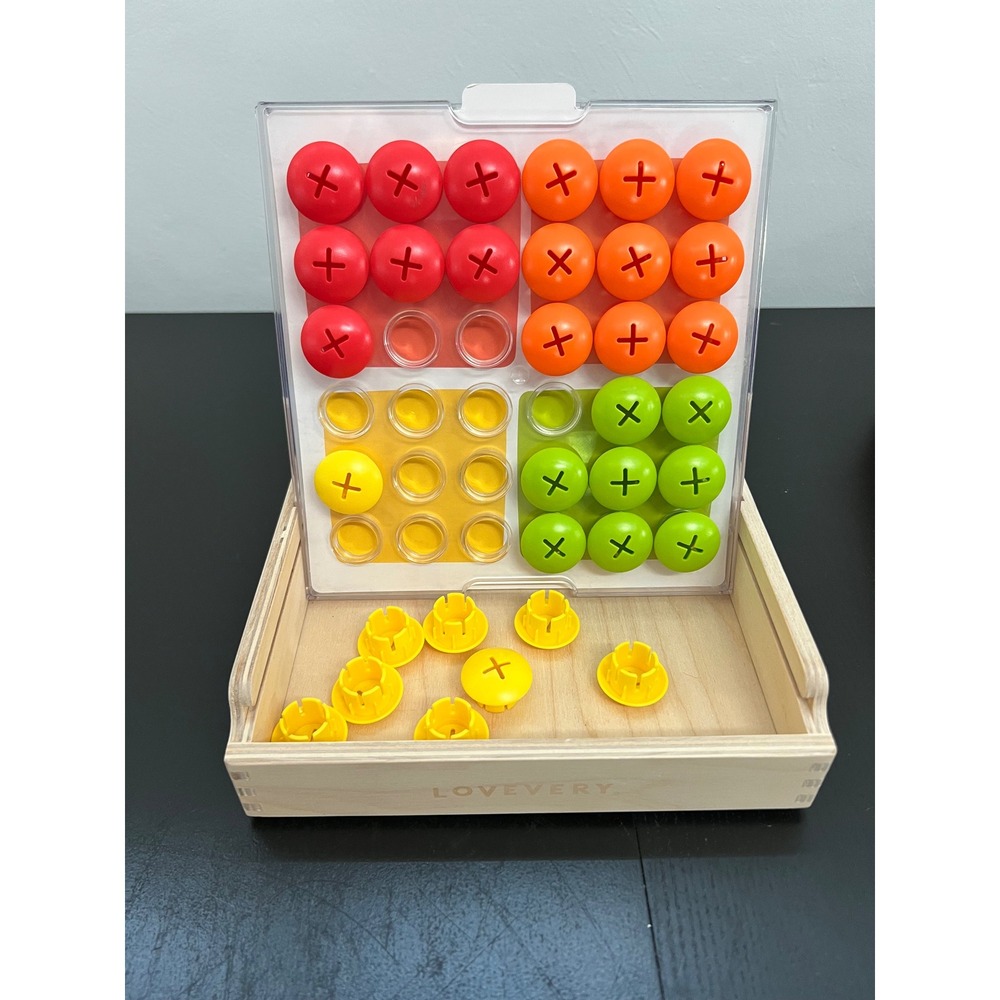 Lovevery Mosaic Button Board Wooden Toddler Educational Toy OS (missing pieces)